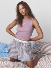 self. Pink Rib Vest Short Pyjamas Set - Image 2 of 9