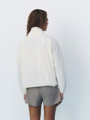 self. Ecru High Neck Nylon Running Jacket - Image 3 of 5