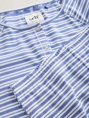 self. Blue Stripe Ribbed Short Pyjamas Set - Image 8 of 8