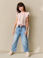 Pink Floral Tie Front Blouse (3-16yrs) - Image 2 of 4