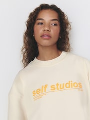 self. Orange Slogan Pyjamas Shorts Set - Image 4 of 12