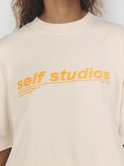 self. Orange Slogan Pyjamas Shorts Set - Image 6 of 12