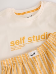 self. Orange Slogan Pyjamas Shorts Set - Image 8 of 12