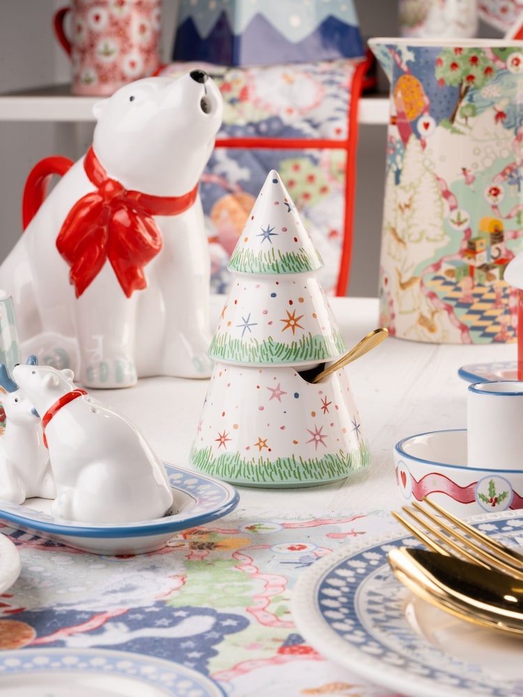 Cath Kidston Green Christmas Tree Condiment Pot - Image 1 of 4 Cath Kidston Green Christmas Tree Condiment Pot - Image 1 of 4