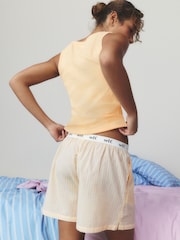 self. Yellow Rib Vest Short Pyjamas Set - Image 3 of 8