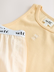 self. Yellow Rib Vest Short Pyjamas Set - Image 7 of 8