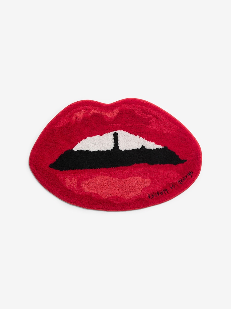 Rockett St George Red Lips 100% Cotton Bath Mat - Image 6 of 6