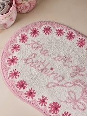 Cath Kidston Pink Bathing Slogan 100% Cotton Bath Mat - Image 2 of 4