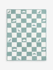 JoJo Maman Bébé Dino Checkerboard Boucle Blanket - Bild 2 von 6