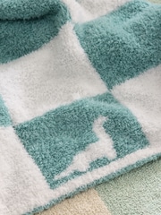 JoJo Maman Bébé Dino Checkerboard Boucle Blanket - Bild 4 von 6