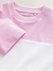Pink/White/Blue Short Sleeve Colourblock T-Shirt (3mths-7yrs) (3mths-7yrs) - Image 7 of 7