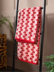Rockett St George Red/Pink Retro Lips 100% Cotton Velour Towel - Image 2 of 6