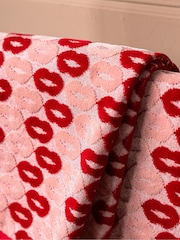 Rockett St George Red/Pink Retro Lips 100% Cotton Velour Towel - Image 5 of 6