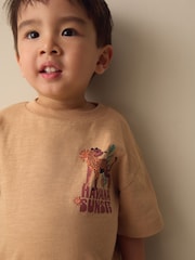 Tan Cheetah Havana Sunset Short Sleeve Back Print T-Shirt (3mths-7yrs) - Image 3 of 7