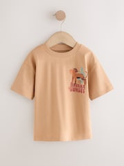 Tan Cheetah Havana Sunset Short Sleeve Back Print T-Shirt (3mths-7yrs) - Image 4 of 7