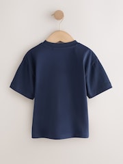 Navy Blue I love snacks Slogan Short Sleeve Small Graphic T-Shirt (3mths-7yrs) - Image 2 of 7