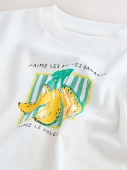 White Bananas Short Sleeve Back Print T-Shirt (3mths-7yrs) - Image 3 of 4