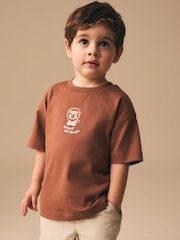 Chocolate Brown Lion Short Sleeve Small Graphic T-Shirt (3mths-7yrs) - Image 1 of 4