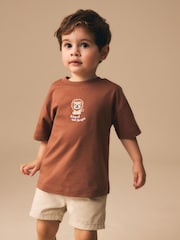Chocolate Brown Lion Short Sleeve Small Graphic T-Shirt (3mths-7yrs) - Image 2 of 4