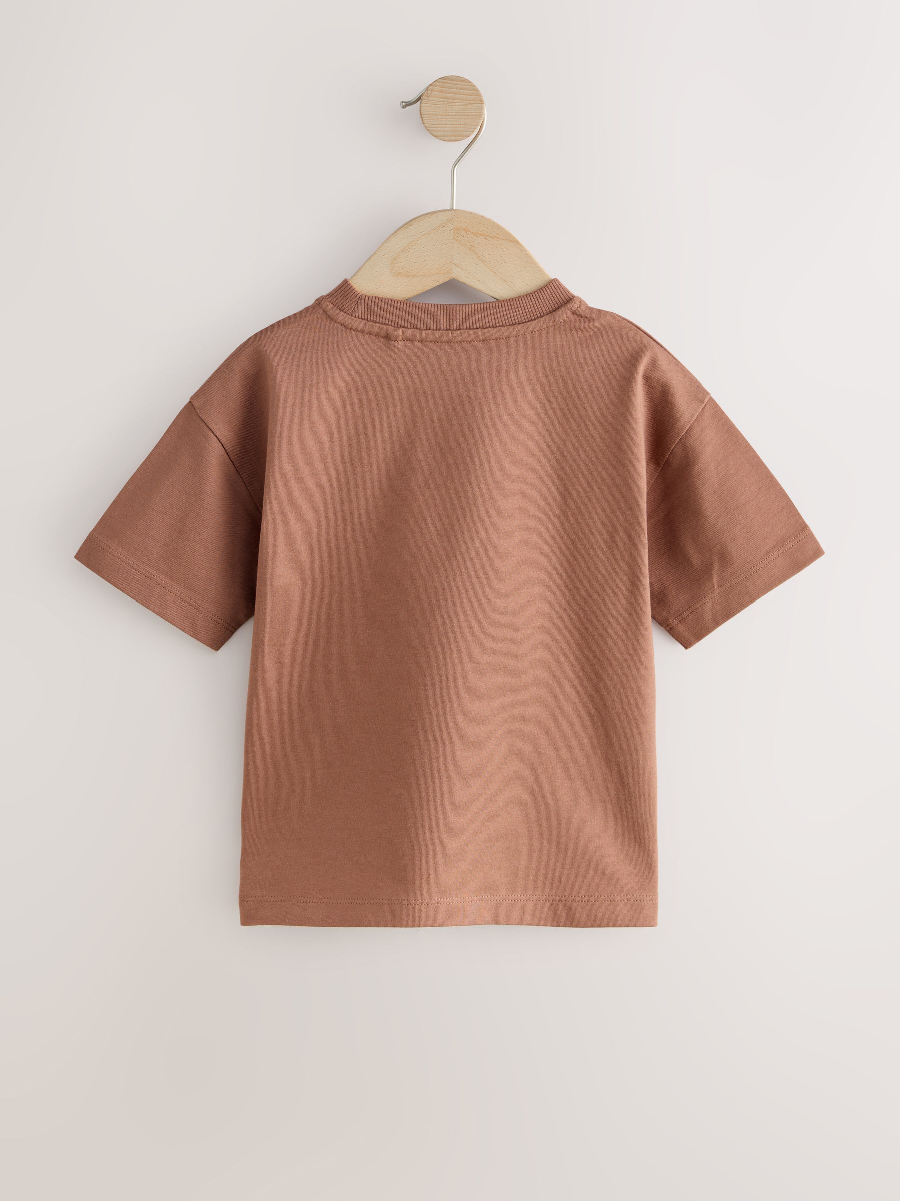 Buy Chocolate Brown Lion Short Sleeve Small Graphic T-Shirt (3mths