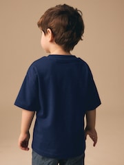 Navy Blue Embroidery Bear Short Sleeve Small Graphic T-Shirt (3mths-7yrs) - Image 3 of 8