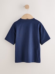 Navy Blue Embroidery Bear Short Sleeve Small Graphic T-Shirt (3mths-7yrs) - Image 6 of 8
