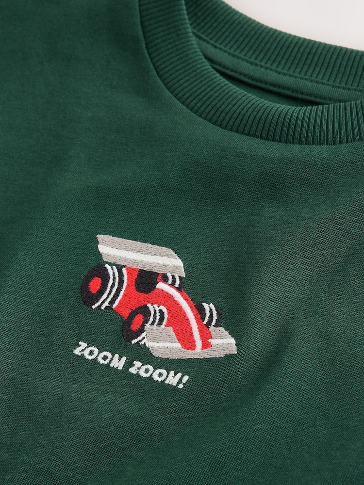 Green Embroidered Race Car Short Sleeve Small Graphic T-Shirt (3mths-7yrs) - Image 8 of 8