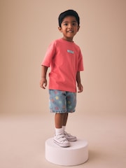 Coral Pink Wild Slogan Short Sleeve Small Graphic T-Shirt (3mths-7yrs) - Image 2 of 8