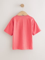 Coral Pink Wild Slogan Short Sleeve Small Graphic T-Shirt (3mths-7yrs) - Image 6 of 8