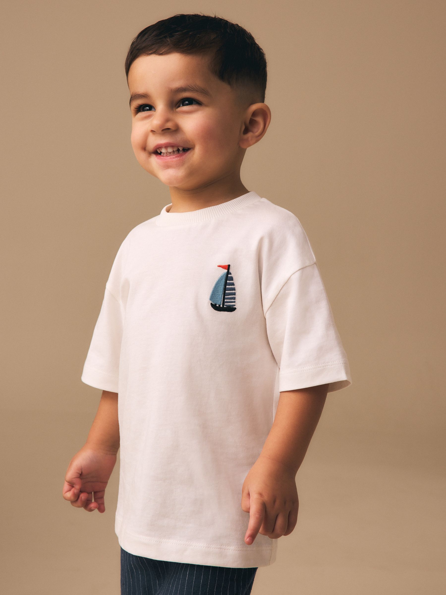 【HYS】25SS MOTOR CITY BABY T Buy White Boat Short Sleeve Small Graphic T-Shirt (3mths-7yrs