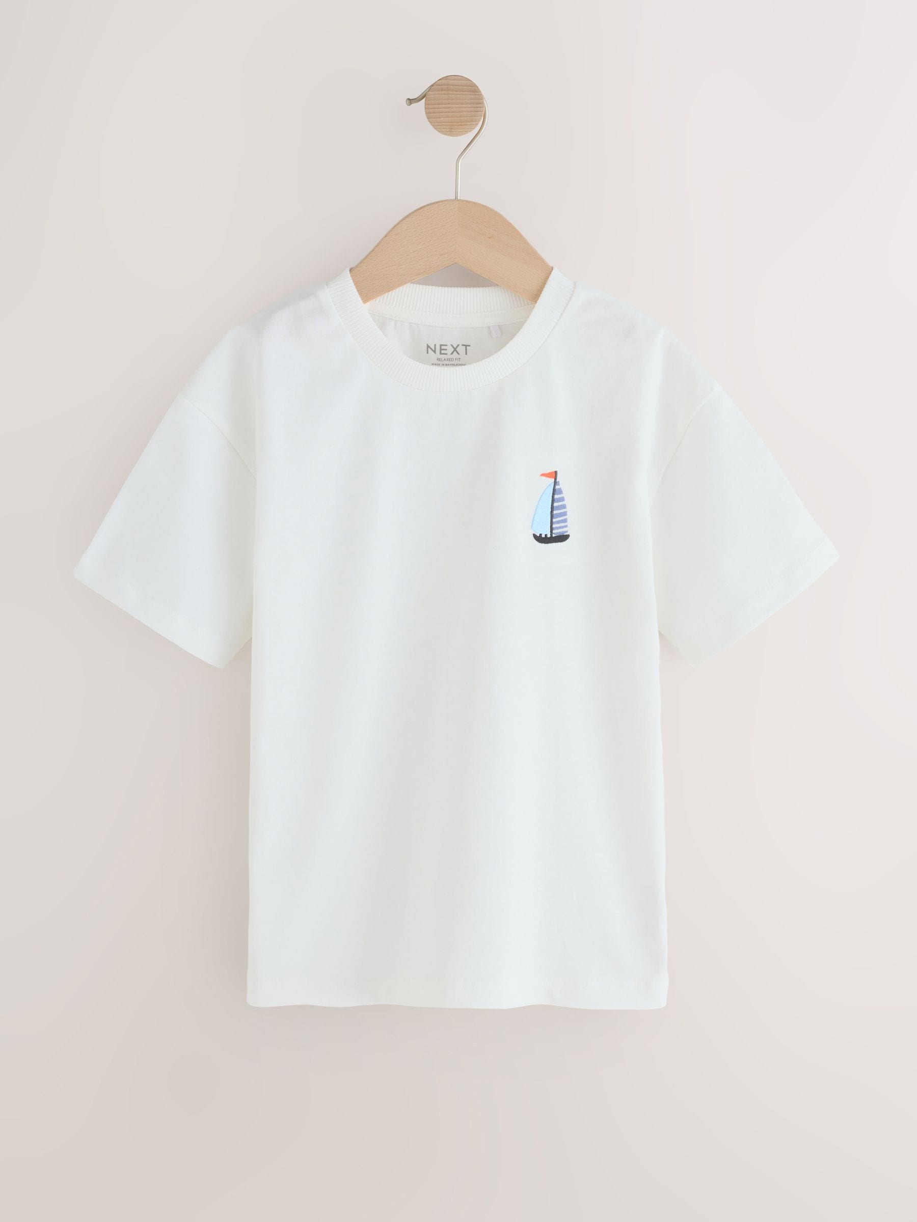 Buy White Boat Short Sleeve Small Graphic T-Shirt (3mths-7yrs