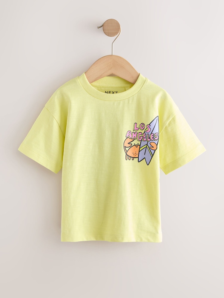 Yellow LA Surf - ছোট হাতা গ্রাফিক টি-শার্ট 3 প্যাক (3মাস-7বছর) - 7এর মধ্যে 2 ছবি