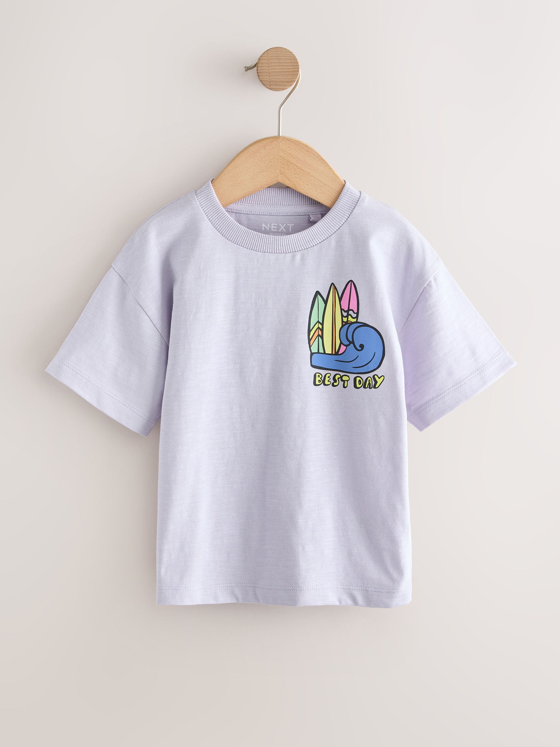Buy Yellow LA Surf Short Sleeve Graphic T-Shirts 3 Pack (3mths