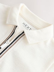 White Zip Neck Short Sleeve Polo Shirt And Shorts Set (3mths-7yrs) - Image 5 of 5
