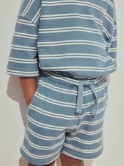 Blue Stripe Short Sleeve All-Over Print T-Shirt and Shorts Set (3mths-7yrs) - Image 2 of 3