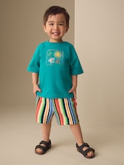 Green Beach Short Sleeve T-Shirt and Shorts Set (3mths-7yrs) - Image 1 of 3