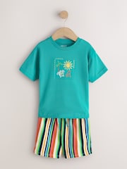 Green Beach Short Sleeve T-Shirt and Shorts Set (3mths-7yrs) - Image 4 of 12