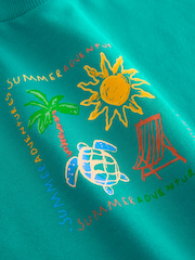 Green Beach Short Sleeve T-Shirt and Shorts Set (3mths-7yrs) - Image 9 of 12