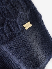 Laura Ashley Navy Pointelle Long Sleeve Cardigan - Image 11 of 11