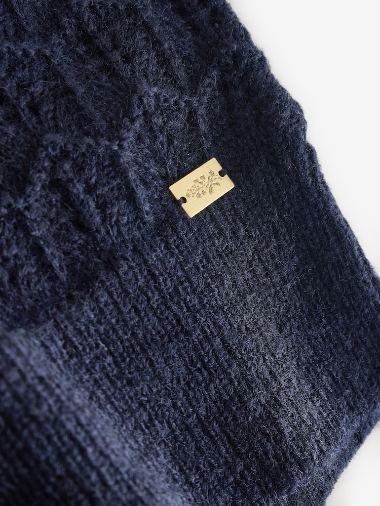 Laura Ashley Navy Pointelle Long Sleeve Cardigan - Image 11 of 11