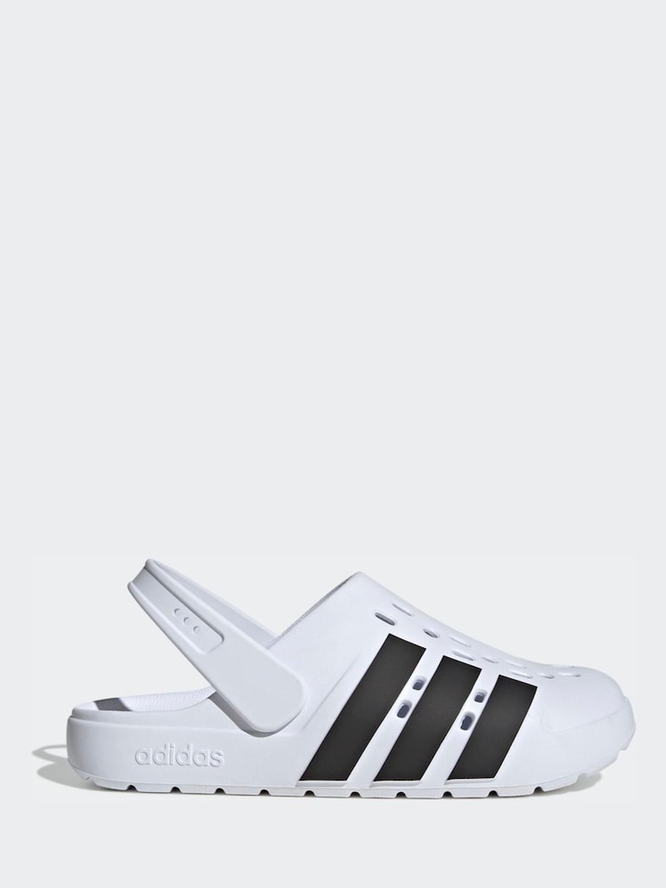 adidas White Adilette Sandals - Image 1 of 9 adidas White Adilette Sandals - Image 1 of 9