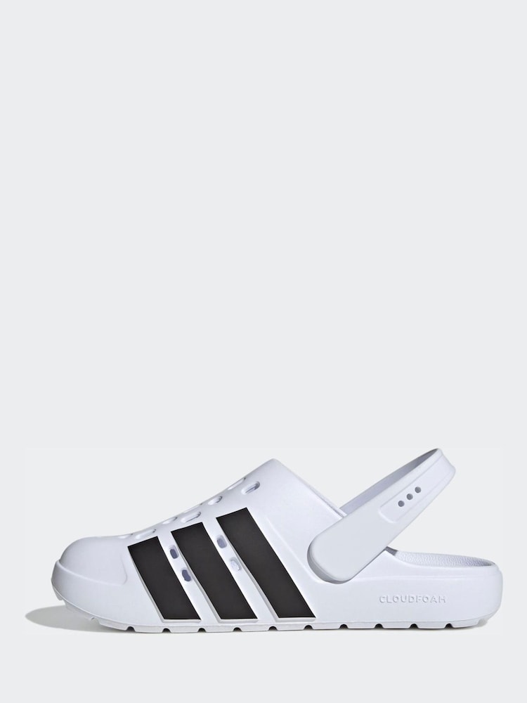 adidas White Adilette Sandals - Image 2 of 9 adidas White Adilette Sandals - Image 2 of 9