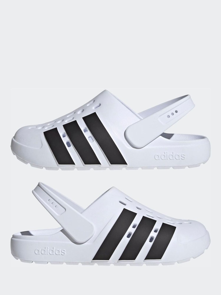 Buy adidas White Adilette 2.0 Clogs from Next USA display picture 2