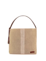Lisa Stripe Beach Bag In Natural Beige - Image 3 of 3