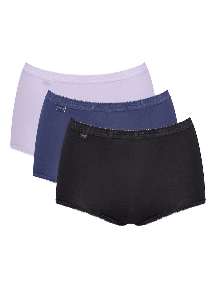 Sloggi Blue Basic+ Maxi Briefs 3 Pack - Image 1 of 4