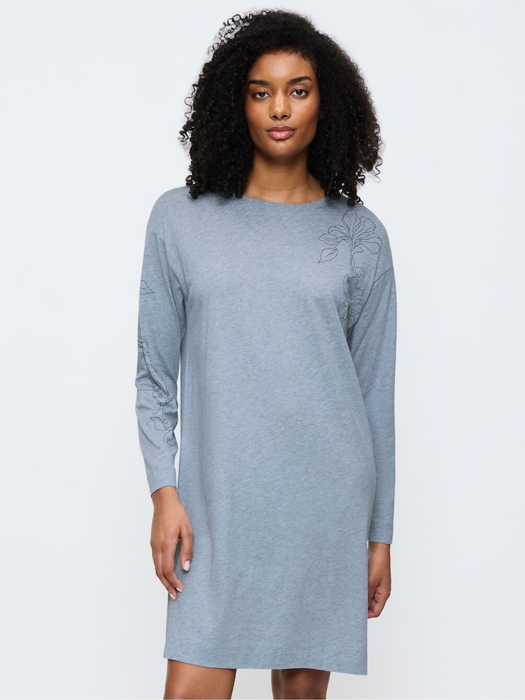 Triumph Blue Endless Comfort Long-sleeved Night Dress - Image 1 of 4 Triumph Blue Endless Comfort Long-sleeved Night Dress - Image 1 of 4