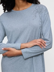 Triumph Blue Endless Comfort Long-sleeved Night Dress - Image 3 of 4
