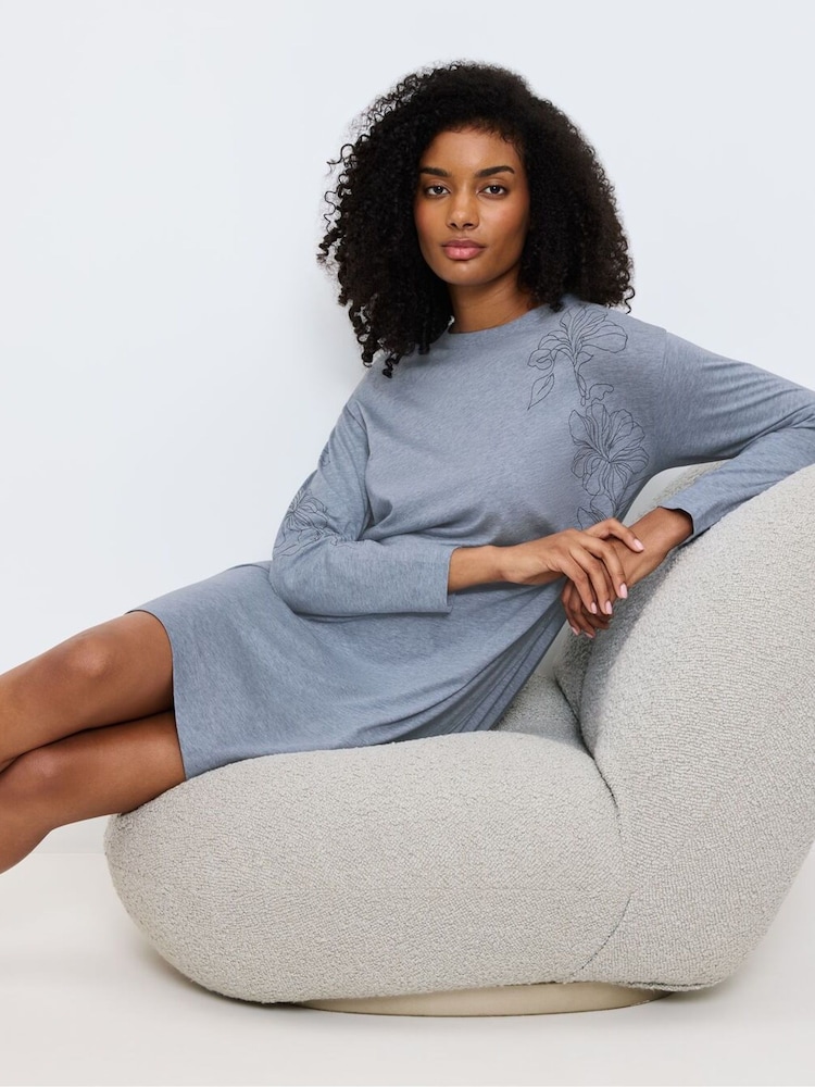 Triumph Blue Endless Comfort Long-sleeved Night Dress - Image 4 of 4