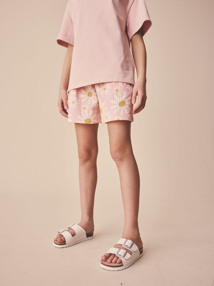 粉色花朵 - 纹理短裤（3-16岁） - 9的图像2｝