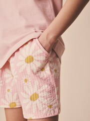 粉色花朵 - 纹理短裤（3-16岁） - 9的图像4｝